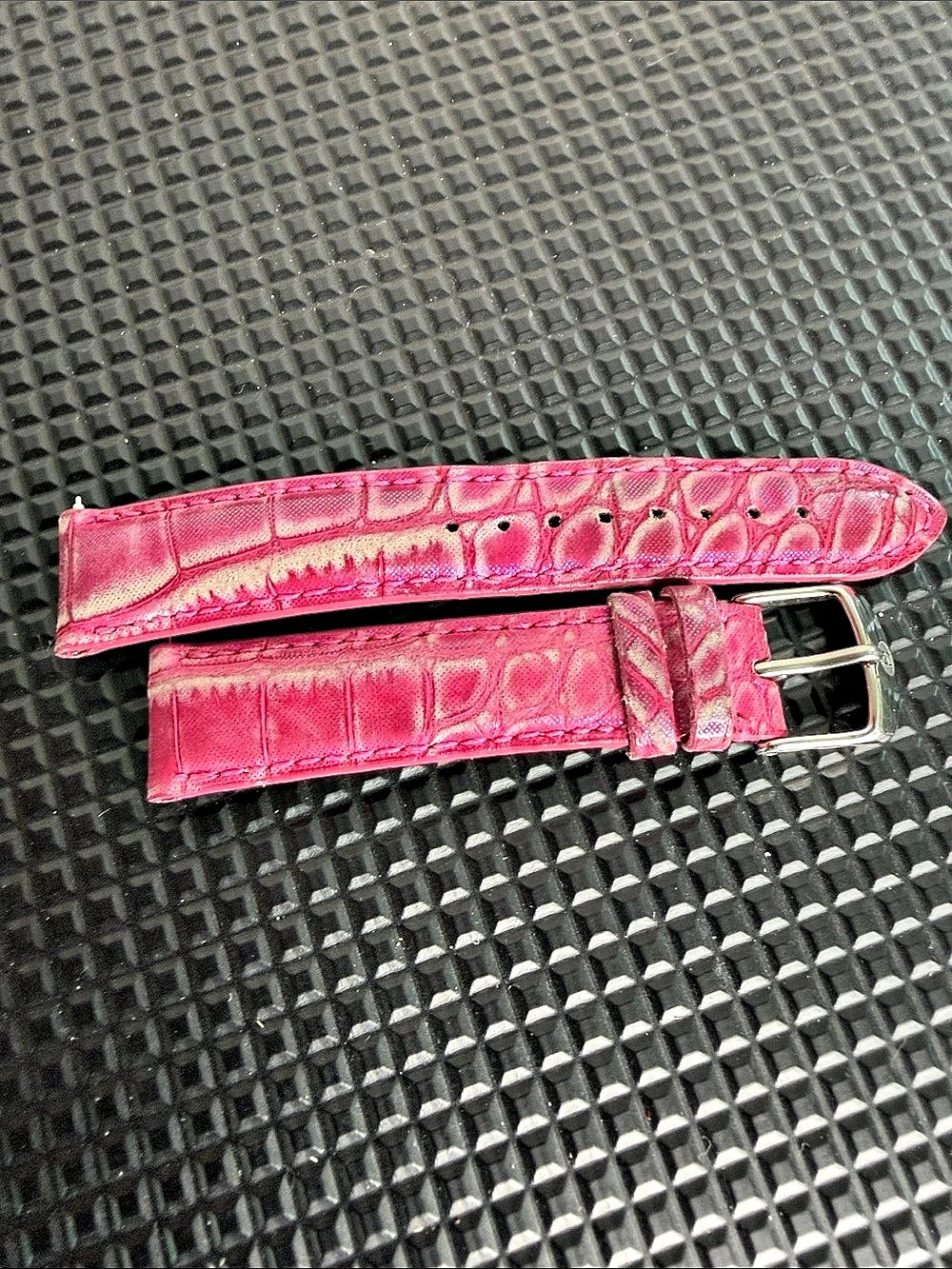 Michele Pink watch band leather Alligator 18mm